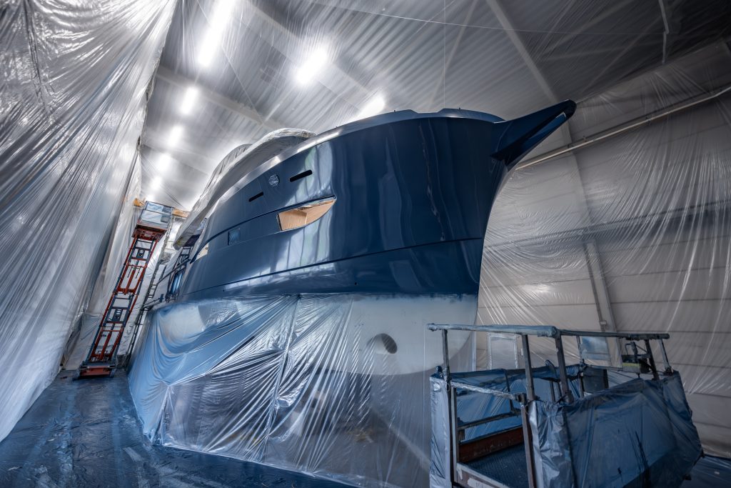A yacht in progress